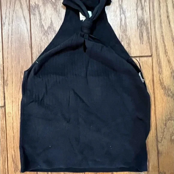 90s halter top knot ribbed black small women’s - Picture 1 of 1